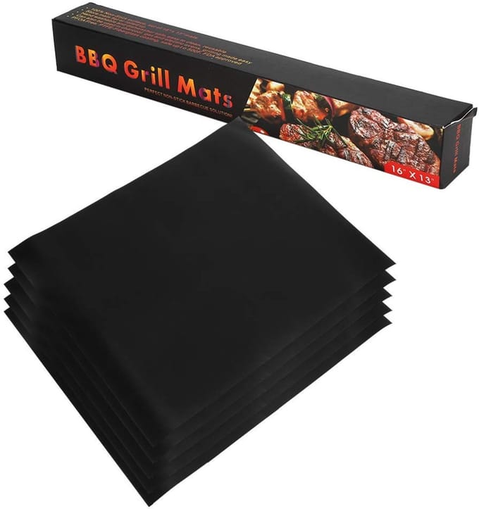 Dailygoods- BBQ Mat - 5 Stuks - Grillmat - Barbecue Mat - PTFE + Glasvezel - 40x33cm - Zwart