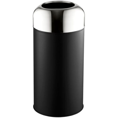 GGM Gastro Abfallbehälter für Innen & Außen - 40 Liter - Schwarz/Chrome