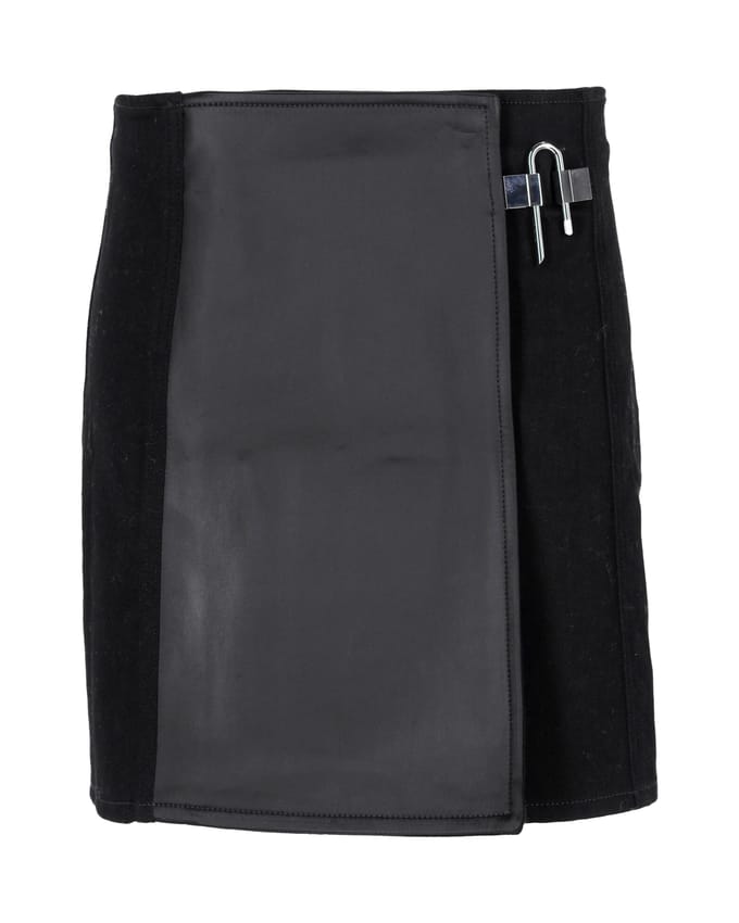 Givenchy minirok met panelen en hangslotdetails in zwart katoen