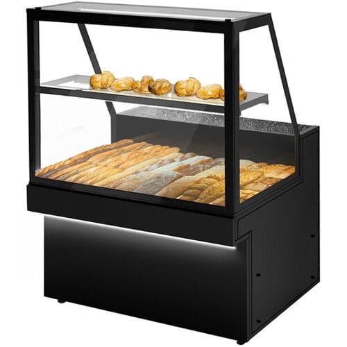 GGM Gastro Brottheke TORONTO - 1300mm - schwarze Front - 1 Ablage