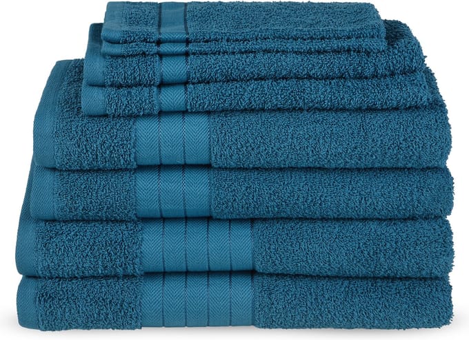 Good Morning uni handdoek effen kleur - Handdoekenset 8 - Petrol - Badstof