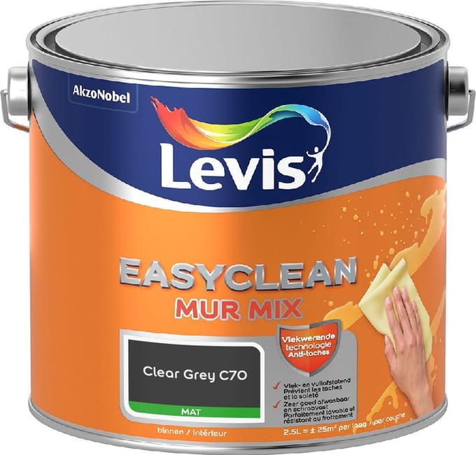Levis - Easyclean Mur Mat Mix - Clear Grey C70 - Mengverf - 2,5 L