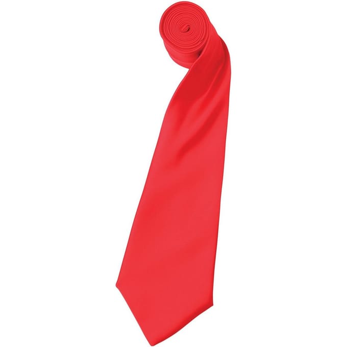 Premier Kleurencollectie Satijnen Stropdas (Aardbeienrood)