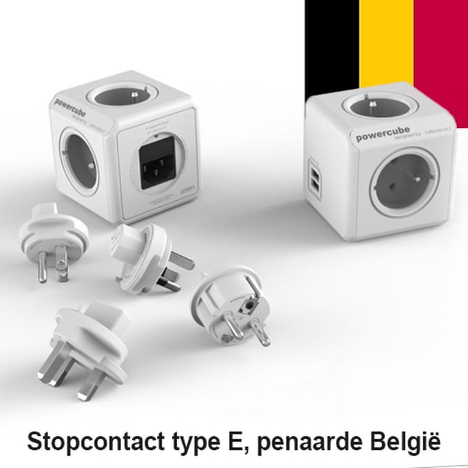 PowerCube ReWirable USB + 4x plug FR; GREY