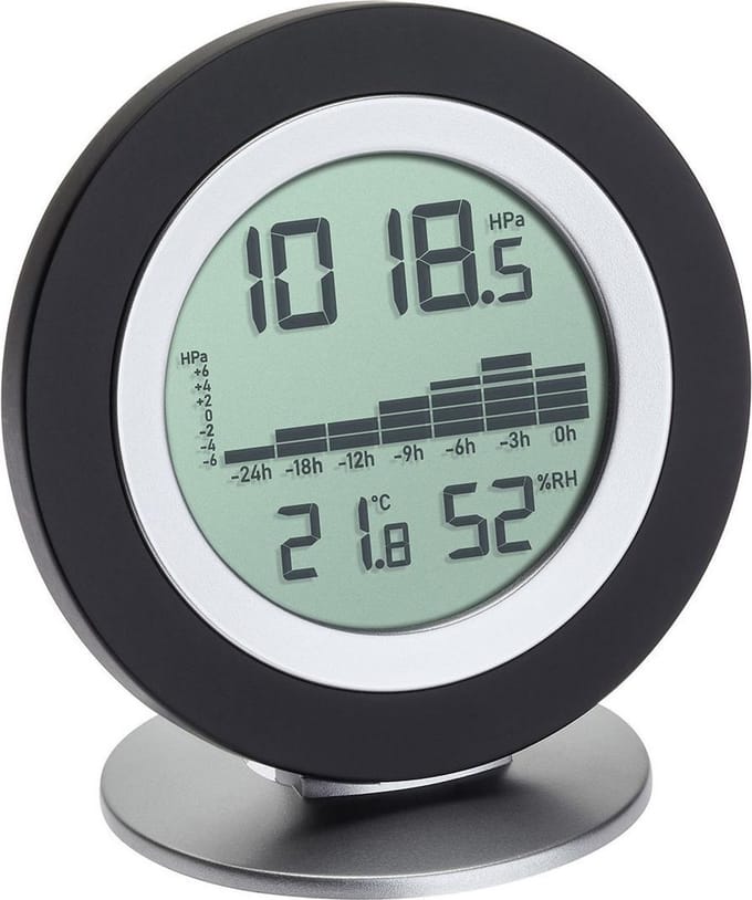TFA-Dostmann Cosy Baro Zwart LCD Batterij/Accu