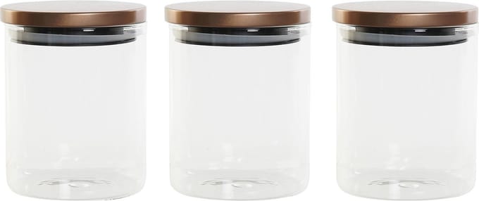 Item voorraadpot/voorraadbus - 6x - glas - met deksel - 750 ml