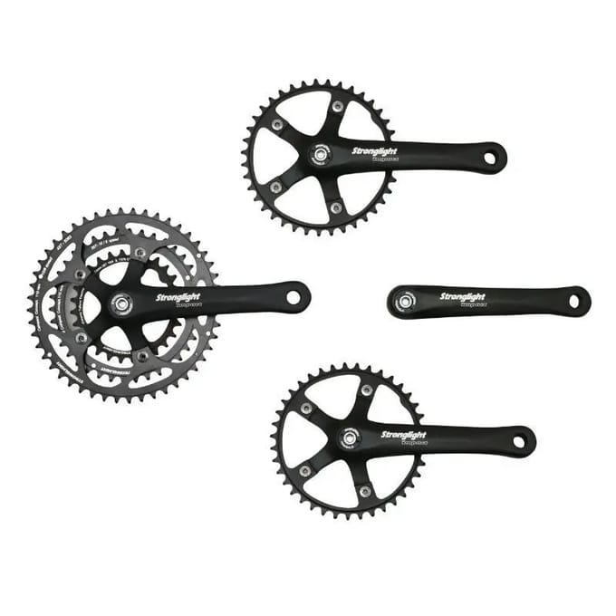 Crankstel voor + achter Stronglight Impact Tandem 9-10V. 170 mm 48-38-28
