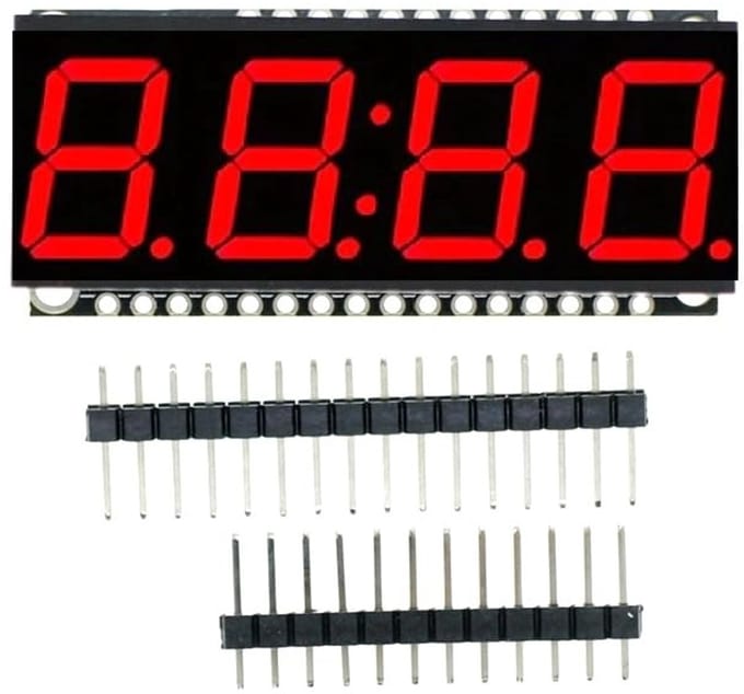 Allecto - 7-segment displaymodule - LED-display met klokfunctie - Compact formaat - 4-bits display - Geschikt voor hobbyprojecten - 0,56 inch model