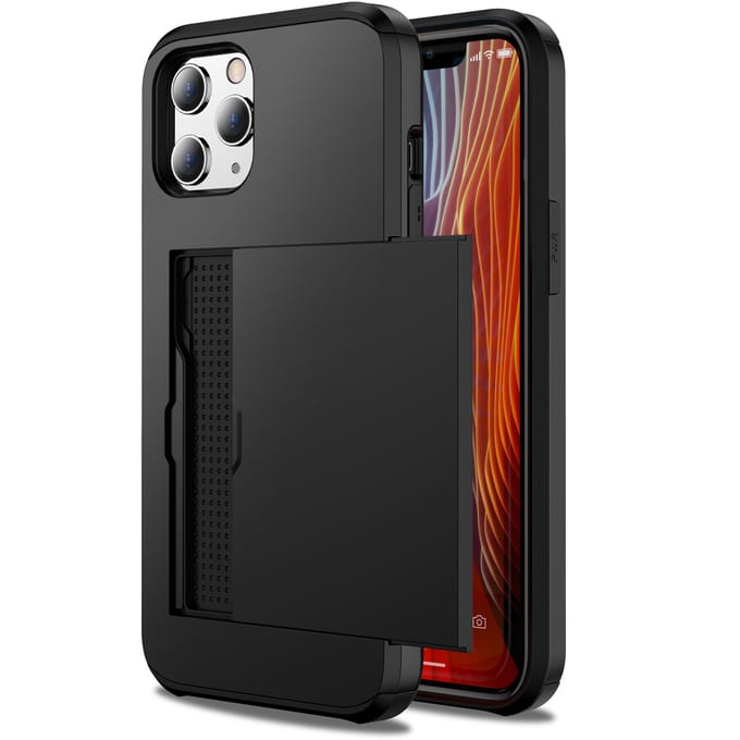 imoshion Hoesje met Pasjeshouder - Geschikt voor Apple iPhone 12 Pro / 12 - Zwart
