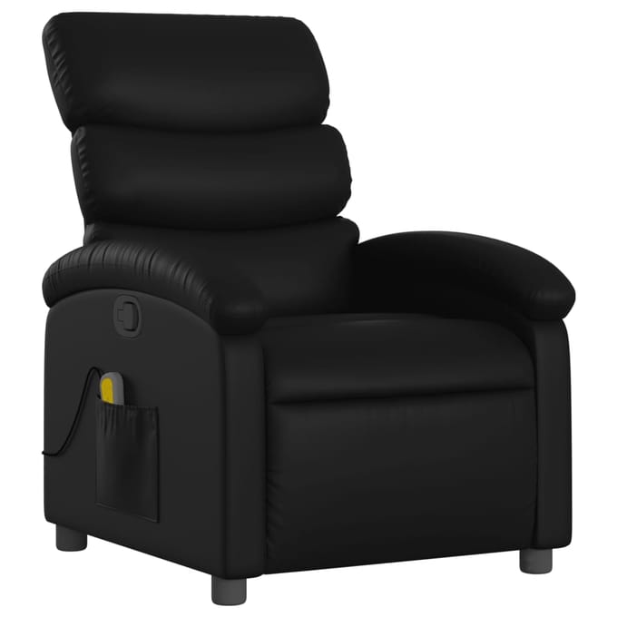 vidaXL - Massagestoel - van - zwart - kunstleer