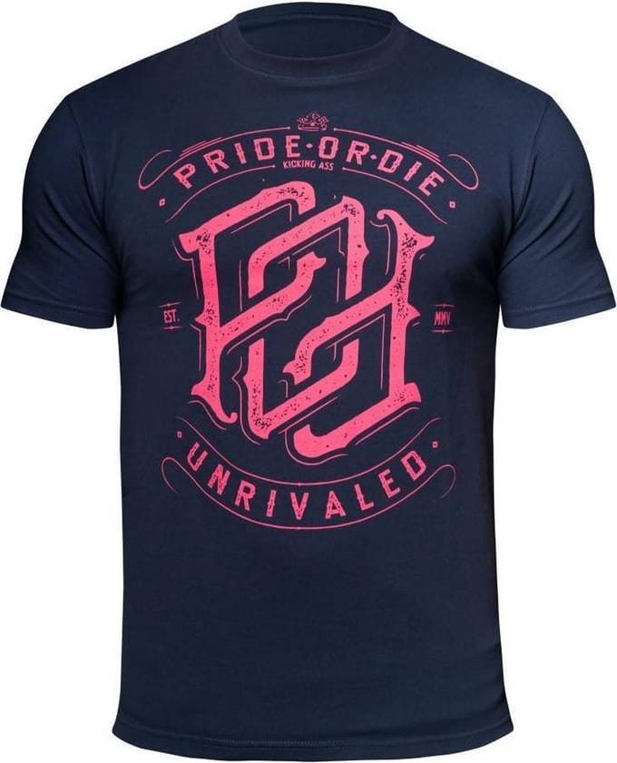 PRiDE or DiE Unrivaled T Shirts Zwart Rood