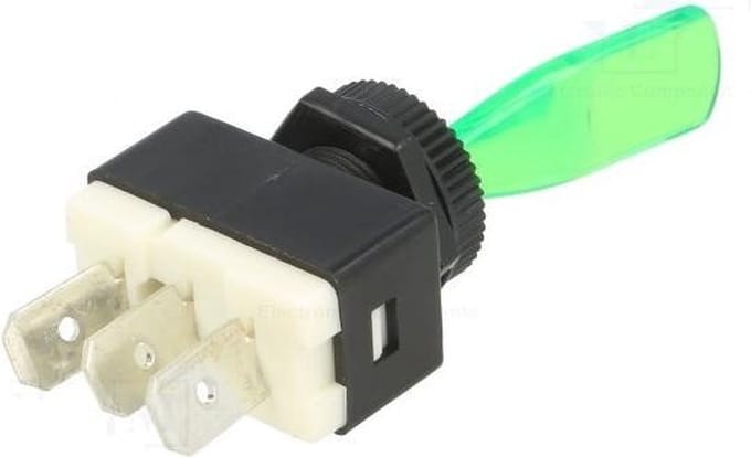 Tuimelschakelaar - 12V - transparant groen