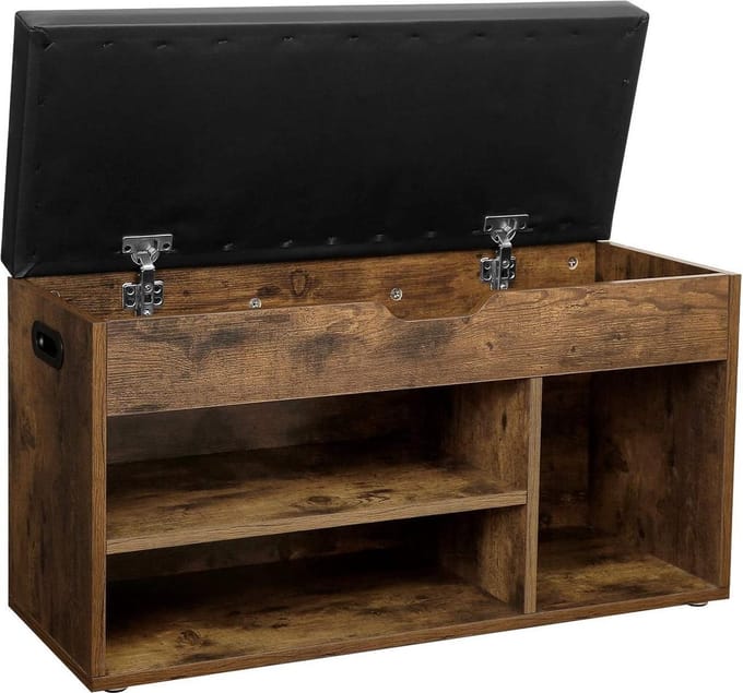 Hoppa! Schoenenbank | Bruin/Zwart | Hout/Kunstleer