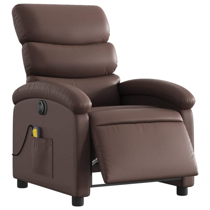 vidaXL - Massagestoel - verstelbaar - elektrisch - kunstleer - bruin