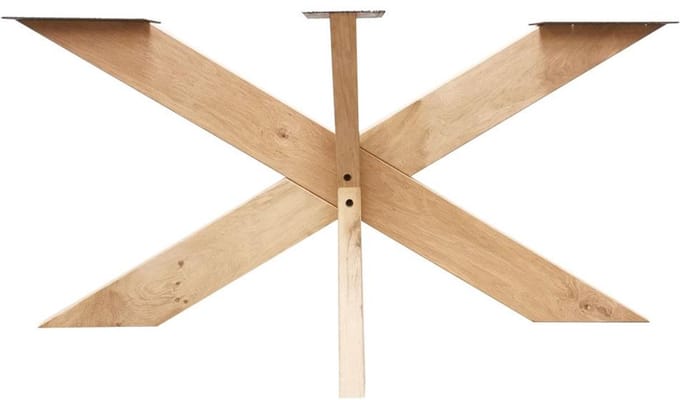 FLE - Spinpoot van eikenhout ongelijkzijdig matrix 140 bij 70 cm en hoogte 72 cm (15 x 5 cm)