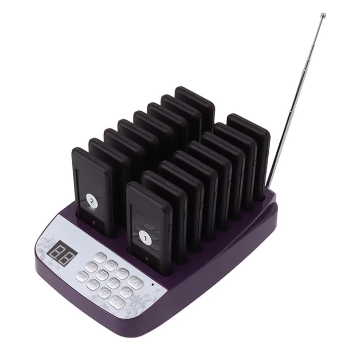 Restaurant Pager Draadloze Buzzers 200m Groot Bereik 16 Pagers Vibratie Piep Flits Buzzer Pagers