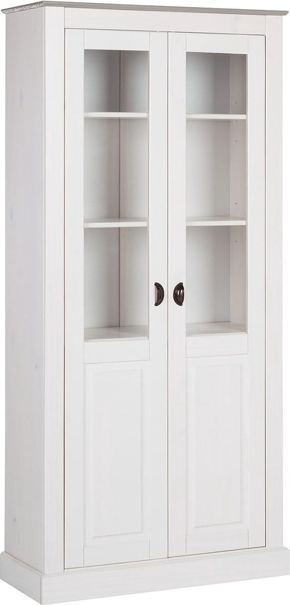 Toby-Kast Grenen/MDF wit grijs