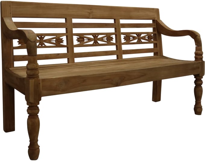 Stationsbank 2-zits | 130cm | Teakhout