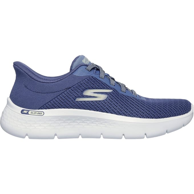 Skechers Go Walk Flex Textiel Dames Blauwe/Groene Sneakers