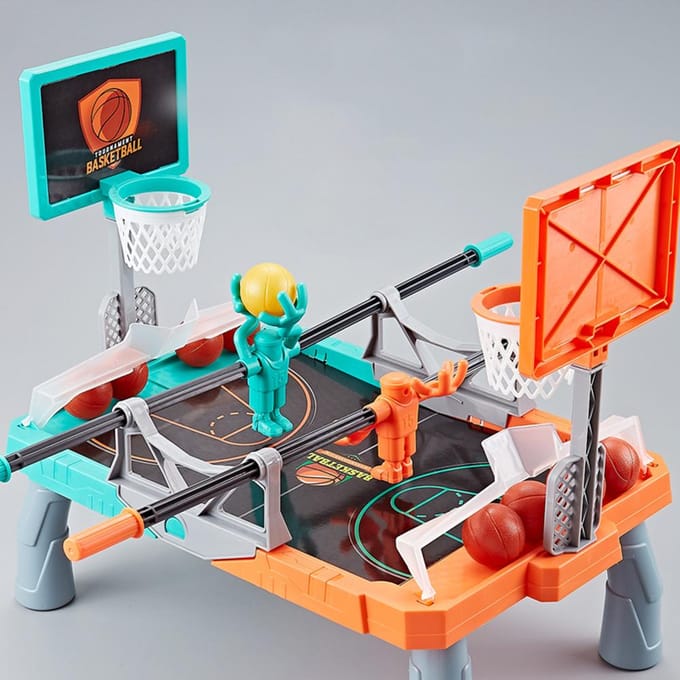 Jeu de Baby-foot pour Enfants Jeu de Basket-ball pour Enfants Jeu Interactif Parent-Enfant Double blue