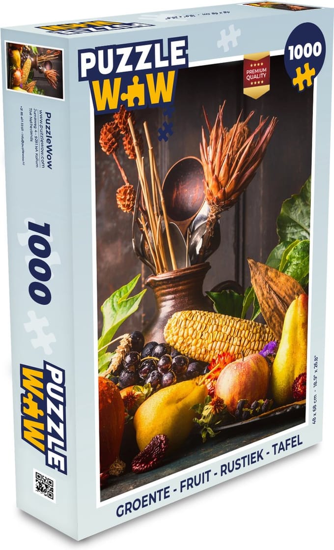 Puzzel Groente - Fruit - Rustiek - Tafel - Legpuzzel - Puzzel 1000 stukjes volwassenen