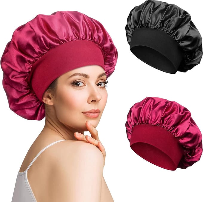 Podec - Satijnen Bonnet en Slaapmuts Set van 2 Haarnetjes Satijn