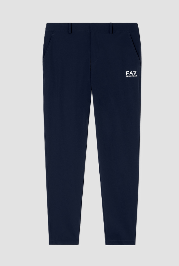 broek in technische stof man marine blauw