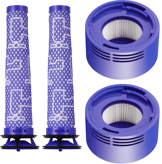 XL Set HEPA Pre- & Post Filter geschikt voor Dyson V7 en V8 96747801 Accessoires Vervanging