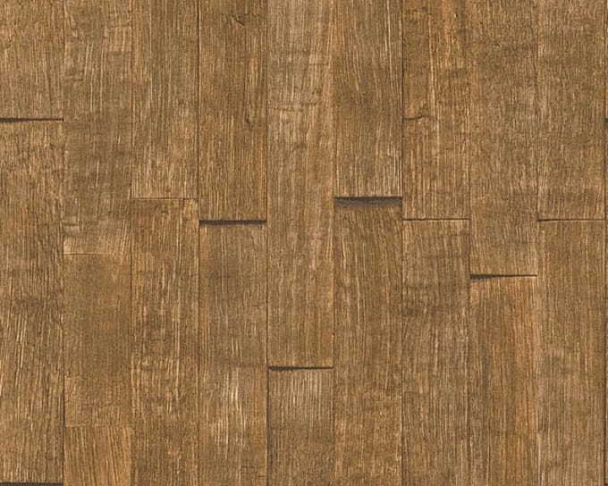 PLANKEN BEHANG - Bruin - AS Creation Best of Wood'n Stone