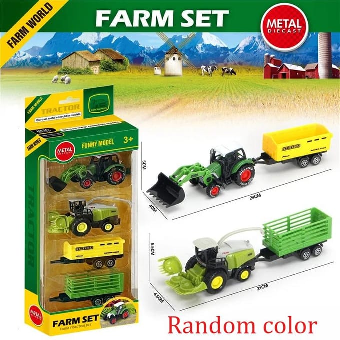 Legering Boeren Auto Model Oogstmachine Tractor Boerderij Speelgoed Auto Auto Model Kinder Cadeau yellow