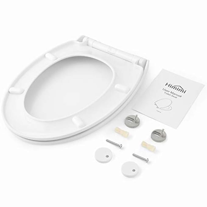 Ovale Toiletdeksel met Quick-release en Softclose Mechanisme - Antibacteriële WC Bril - Verstelbare RVS Scharnier