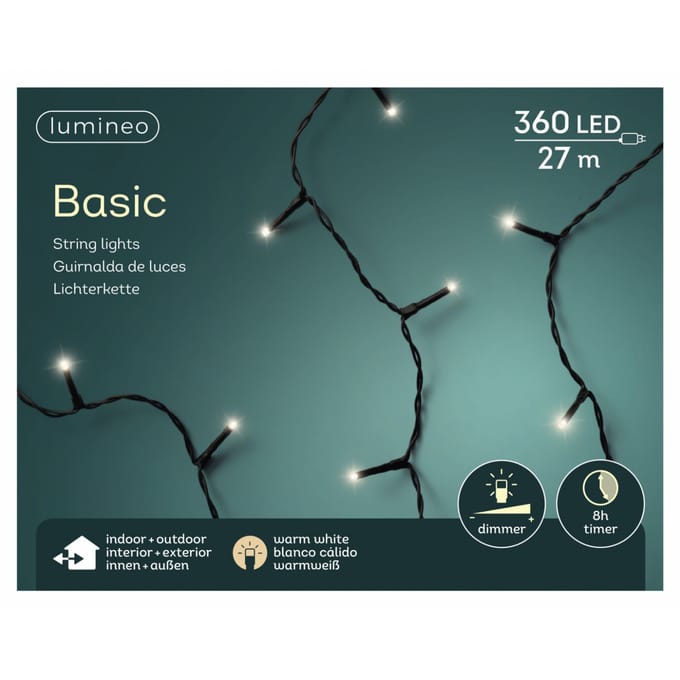 Lumineo Kerstverlichting LED Bin/Bui 27 meter Warm Wit 360 lampjes