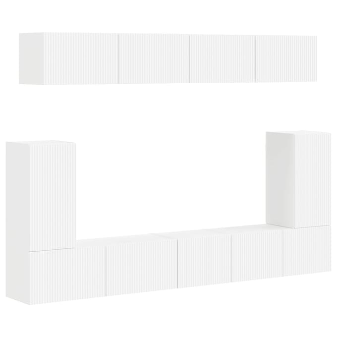 vidaXL - Tv-meubelset - 5 - st - Wit - Bewerkt - hout