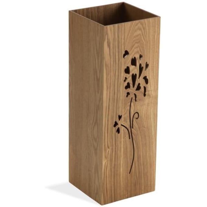 Paraplubak - Versa - Bloemen - MDF-hout - Bruin - 48 x 22 x 22 cm bruin