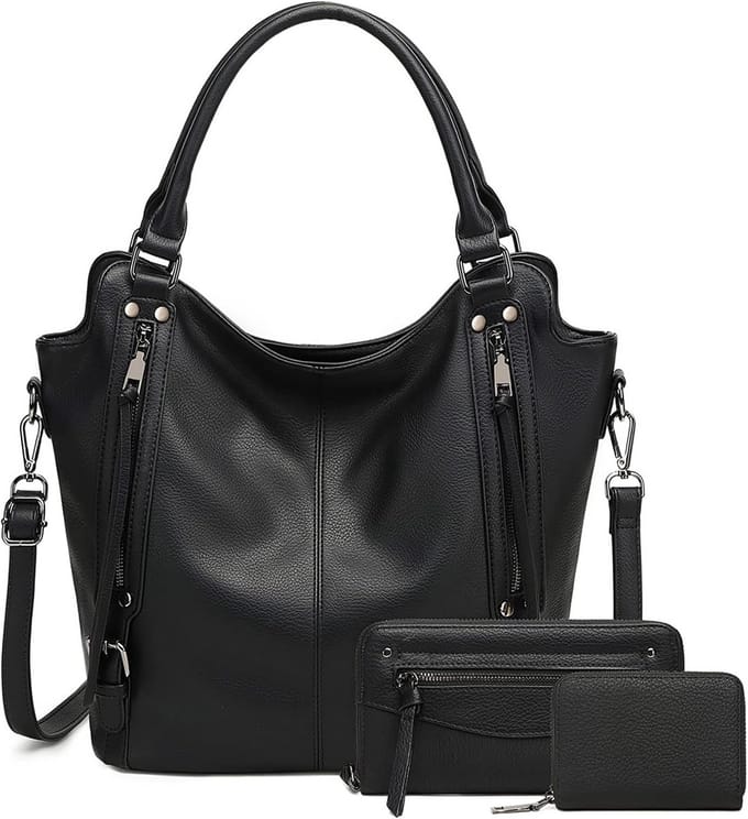 Luxe Dames Handtassen Set - Grote Portemonnee en Crossbody Schoudertas