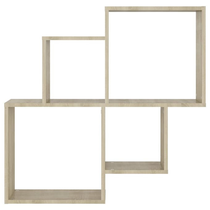 vidaXL - Wandschap - kubus - 80x15x78,5 - cm - bewerkt - hout - sonoma - eiken