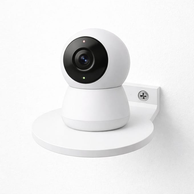 Universele Camera Muurbeugel Binnen – Wandhouder voor Babyfoon & Smart Camera – Compact 8,5 x 9,5 cm – Wit