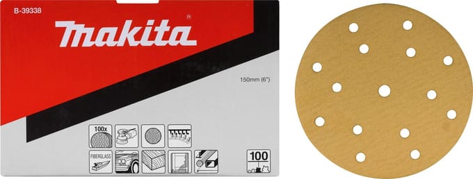 Makita B-39322 Schuurschijf 150mm K80 Yellow Velcro