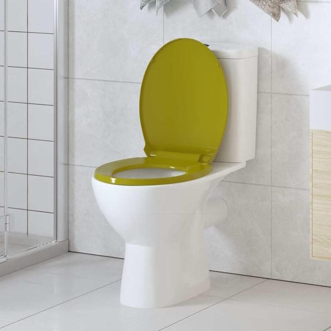 Toiletbril - WC-bril - Stil Sluiten - Quick Release - 425 x 35 cm - Groen