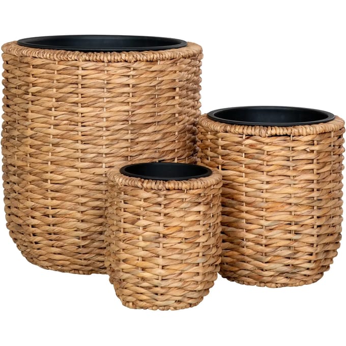 Hanoi Planter - Planter, water hyacinth, round, natural, set of 3
