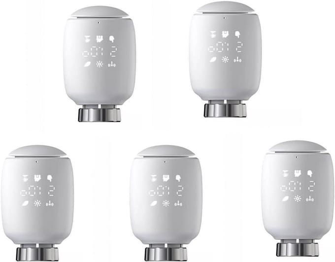Zigbee Slimme Radiatorthermostaat Set van 5 met Wifi Verwarmingsregeling