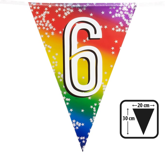 Boland - Folievlaggenlijn Rainbow '6' - Regenboog - Regenboog