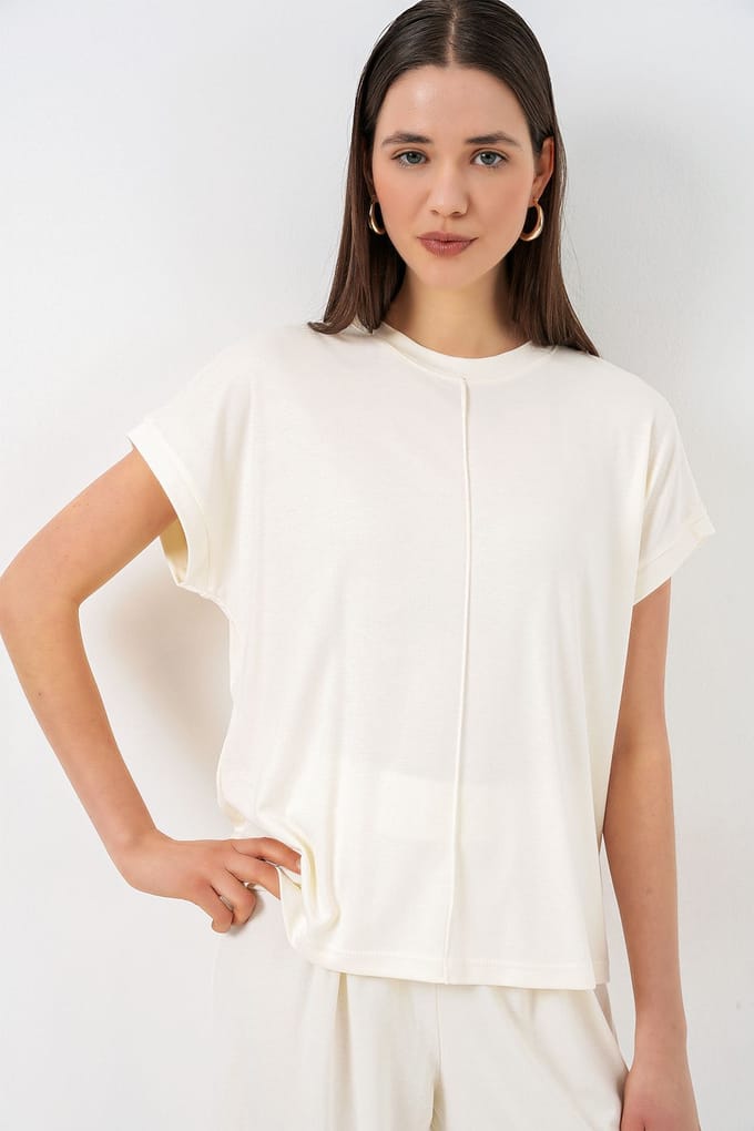 Ontspannen Pasvorm Crew Neck Blouse