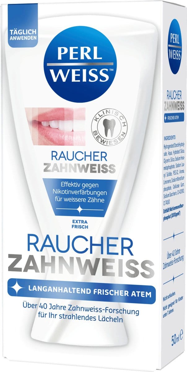 Perlweiss Tandpasta rokers tanden bleken, 50 ml
