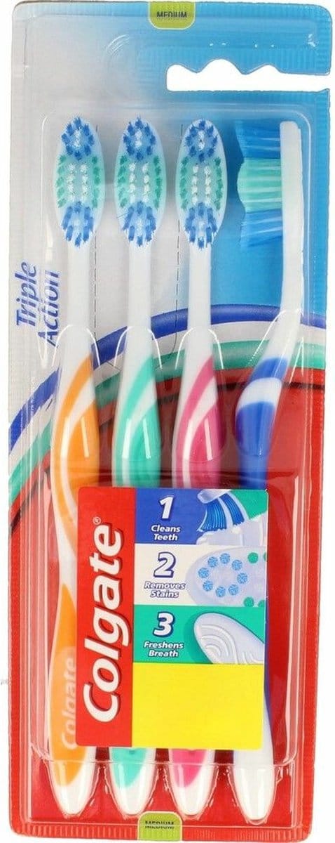 Colgate - Tandenborstel Triple Action Medium - 6 x 4 stuks - Voordeelverpakking