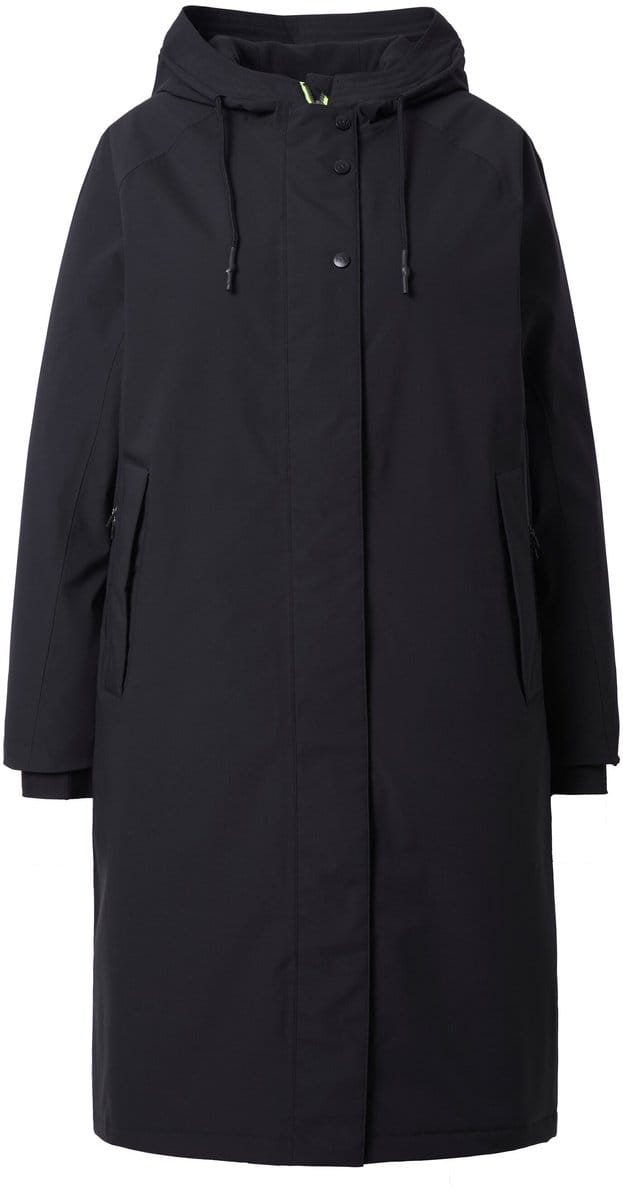 Laurasøn - Dames - Functionele jas capuchon 2-wegrits dubbele zakken - Zwart - Maat 44+