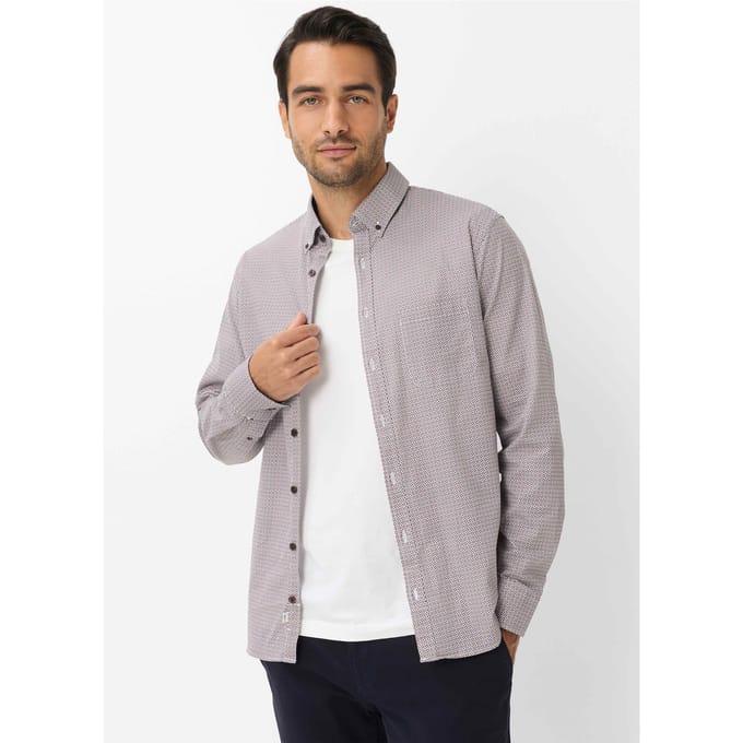 Brax Heren Overhemd  Style DANIEL cappucino, lichtbruin, maat M