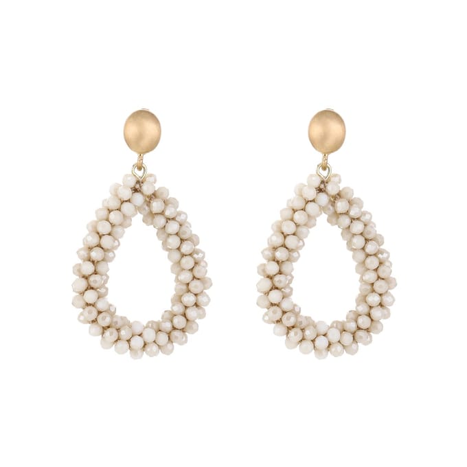 Oorbellen Crystal Elegance - Beige - Feestdagen - Kerst - Cadeau