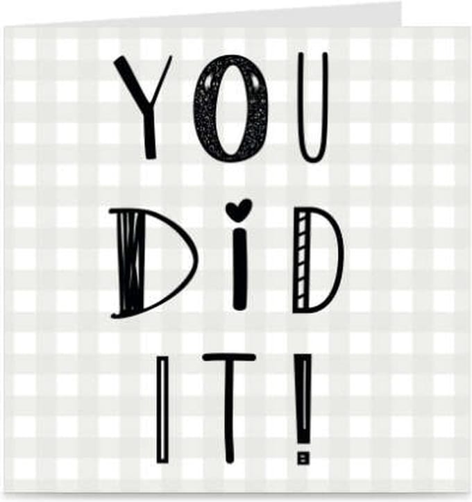 YOU DID IT | kaart / wenskaart met envelop | voor diploma / geslaagd