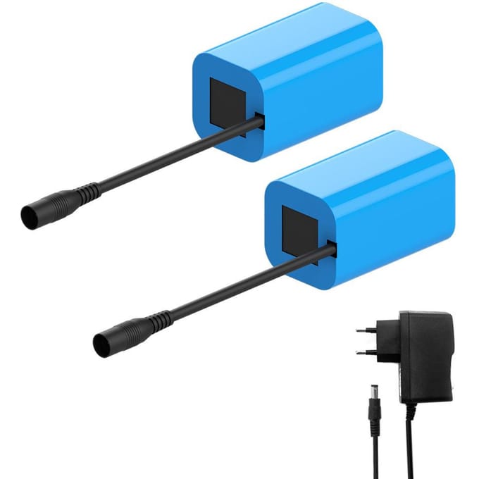 Remplacement de batterie Rechargeable de batterie de 2pc 7.4V 12000mAh pour le bateau d'appât de pêche 2 Batteries & EUCharger